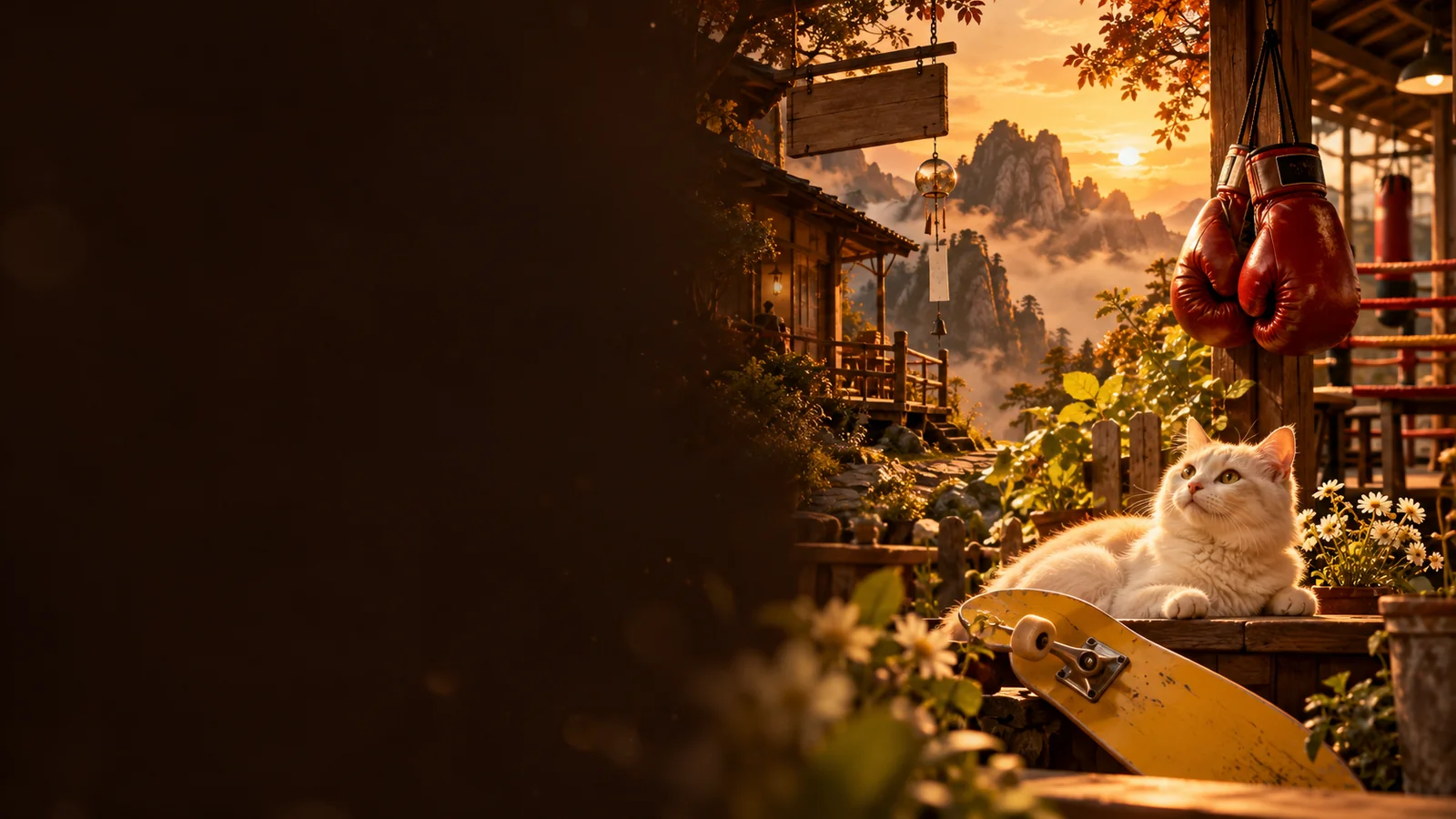 拳馆、花园与玄幻山门的原创剧情主视觉